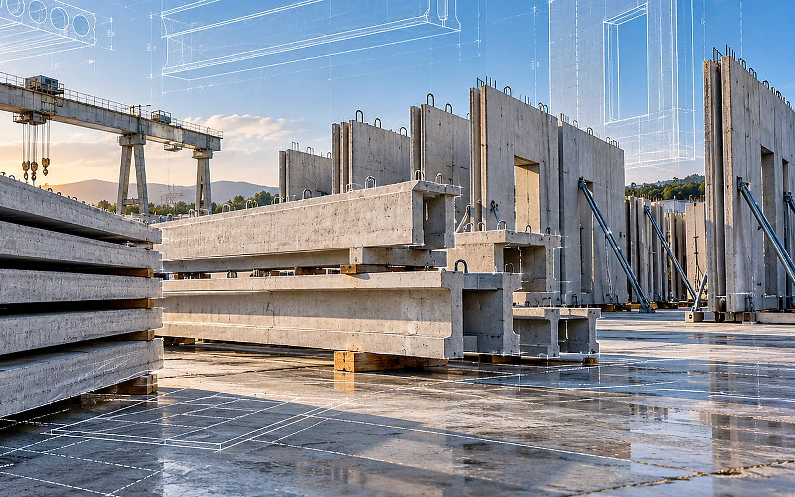 Representative visualization of precast production