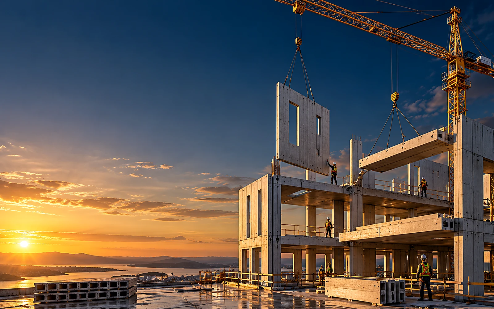 Industrial precast columns: representative precast engineering imagery